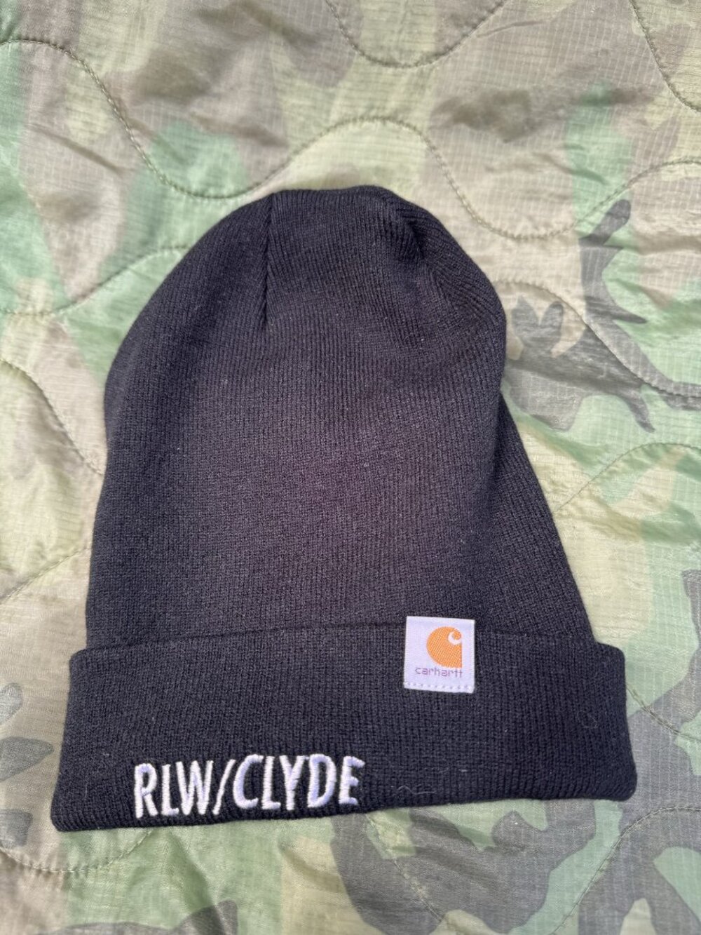 Carhartt Cuffed Knit Beanie Black Custom RLW/CLYDE